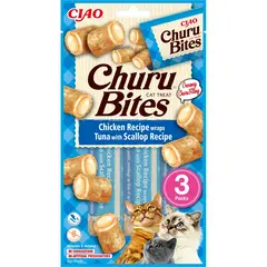 Inaba Churu Bites Tuna and Scallop - Рулца от пилешко с крем пълнеж от риба тон и миди 3 бр. в пакет