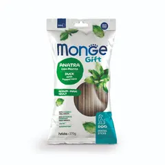 Monge Gift Dog Dental Sticks Medium-Maxi Adult - екструдирани дентални стикове за кучета от средни и едри породи с патешко и мента, монопротеинови.