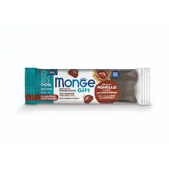 Monge Gift Meat Bars Sensitive Digestion – лакомства за кучета с чувствителна храносмилателна система – барчета с агнешко, кестени и инулин, без зърнени култури