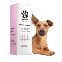 Releaf For Pets - капки за уши 3% CBD - при възпаления, инфекции и алергии - 30 мл