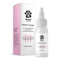Releaf For Pets - капки за уши 3% CBD - при възпаления, инфекции и алергии - 30 мл