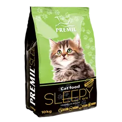 Premil Sleepy/Kitten - пълноценна храна за подрастващи котенца до 1 година, бременни и кърмещи котки с пилешко и патешко месо