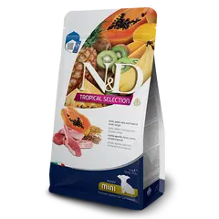 N&D DOG TROPICAL SELECTION LAMB PUPPY MINI - Суха храна за подрастващи кученца и бременни и кърмещи от дребните породи, с агнешко, спелта, овес и тропически плодове - 1.5кг