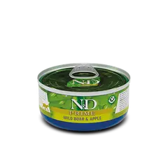 N&D PRIME Cat Wild Boar & Apple Adult 70 g – пълноценна мокра храна без зърнени култури за котки в зряла възраст, с глиганско и ябълка, консерва