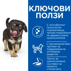 Hill's Science Plan Puppy Perfect Digestion Medium – пълноценна суха храна за отлично храносмилане за кученца до 1 година от средни породи, с пилешко и кафяв ориз - 12 кг