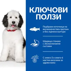 Hill's Science Plan Canine Hypoallergenic Large Breed Adult – хипоалергенна суха храна за кучета от едри породи от 1 до 5 години със сьомга - 12 кг.
