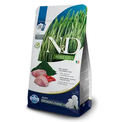 N&D SPIRULINA Lamb & Wolfberry Puppy Medium & Maxi 7кг– суха храна без зърнени култури за подрастващи кученца от средни и едри породи с агнешко, спирулина и годжи бери