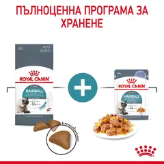 ROYAL CANIN CARE HAIRBALL IN JELLY - храна за котки в зряла възраст, склонни към образуване на космени топки – пауч парченца в желе