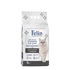 FELIN ACTIVATED CARBON - натурална котешка тоалетна от бентонит, с аромат на активен въглен