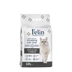 FELIN ACTIVATED CARBON - натурална котешка тоалетна от бентонит, с аромат на активен въглен