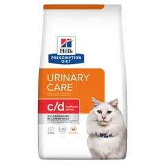 Hill's PRESCRIPTION DIET c/d Urinary Stress with Chicken - лечебна суха храна за котки с уринарни проблеми, идиопатичен цистит, с пилешко