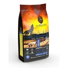 Ambrosia All Breed Adult Dog Lamb & Fresh Salmon Ulta premium - холистична, хипоалергенна, беззърнена храна за кучета от всички породи, с агнешко и сьомга, 12 кг