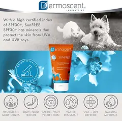 Dermoscent  SunFREE SPF30+ for dogs and cats 30 ml - Слънцезащитен крем за кучета и котки UV 30+