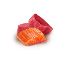 N&D Natural FISH TRIO MENU 5+1 free – мокра допълваща храна за котки в зряла възраст, три вкуса - с риба тон, с риба тон и сьомга, с риба тон и скариди, консерва - 6х70 гр, 5+1 ПОДАРЪК