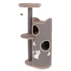 Kerbl Tiana - Катерушка с драскалка за котка Тиана, сива, 70 x 56 x 130 см