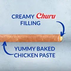 Inaba Churu Rolls Chicken with Cheese - Лакомство за кучета - меки пръчици с кремообразен пълнеж от пиле и сирене, 8 х 12 гр