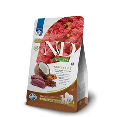 N&D Quinoa Skin & Coat with Venison for adult MEDIUM & MAXI dog – суха храна без зърнени култури за здрава кожа и козина, за кучета над 1 година от средни и едри породи, с еленско, киноа, кокос и куркума  - 2,5 кг
