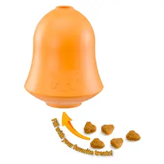 Ferplast Crazy Bell Large- Играчка за кучета от естествен каучук с вкус на пиле, може да се напълни с гранули или лакомства, голяма