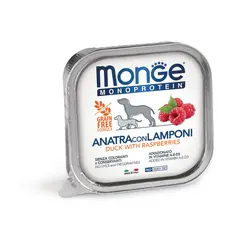 Monge Monoprotein Paté Duck with Raspberries - Терин пастет за кучета в зряла възраст с патешко и малини - 150 г