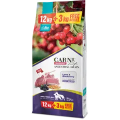Carni Life Cranberry ADULT MEDIUM&MAXI с агне и къпини 12 kg + 3 kg GRATIS – Пълноценна и балансирана храна за средни и едри породи кучета 12 кг + 3 кг ГРАТИС