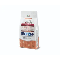 Monge Mini Adult Monoprotein Salmon with Rice - Пълноценна суха храна за кучета в зряла възраст от дребните породи със сьомга и ориз - 800 г