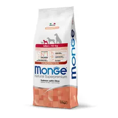 Monge Mini Puppy and Junior Monoprotein Salmon with Rice - Пълноценна суха храна за подрастващи кученца от дребните породи със сьомга и ориз - 2,5 кг