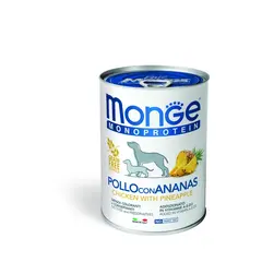 Monge Monoprotein Paté Chicken with Pineapple - Консерва пастет за кучета в зряла възраст с пилешко и ананас  - 400 г