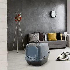 Savic  Nestor Jumbo Marble закрита котешка тоалетна черен мрамор/черно, 66.5х48.5х46.5 см