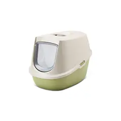 Savic Закрита котешка тоалетна Manon Happy Planet 54.5x39x39см, мока гранит/зелено