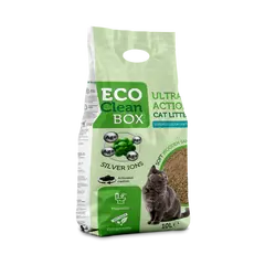 Eco Clean Box Ultra action 10L - котешка постелка от дървесни фибри със сребърни йони активен въглен