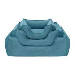 Pet Comfort Alpha легло за кучета и котки, луксозна дамаска, тюркоаз, S, 50х60 см