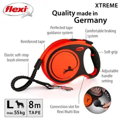 Flexi  Xtreme L - 8м лента, до 55кг - цвят оранж