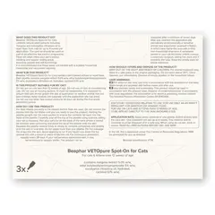Beaphar  Veto Pure Flea Spot-On - капки против бълхи за котки и котенца над 12 седмици, кутия с 3 пипети