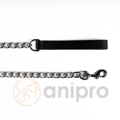 Anipro  повод синджир 2.5мм/100см с дръжка черна лента