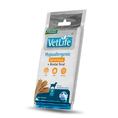 Vet Life Hypoallergenic Dental Treat With Fish and Sweet potato Medium&Maxi – Монопротеинови дентални стикове за кучета от средни и едри породи с риба и сладък картоф - 100 г