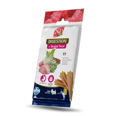 N&D QUINOA DOG Dental Treat Digestion Adult MINI - дентални лакомства за здрав стомах за кучета от дребни породи с киноа, агнешко, фенел, мента и артишок - 60 гр