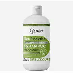 anipro Live Probiotic+ Stop Dirt & Odours - пробиотичен шампоан за кучета против миризми и упорити замърсявания, 250 мл