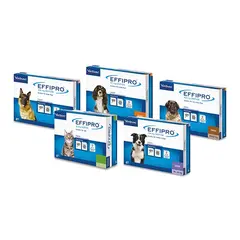 Virbac Effipro Spot-on XL – 40-60 кг – Противопаразитна пипета за кучета - кутия с 4 броя пипети