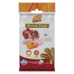 N&D PUMPKIN DOG Dental Treat Chicken & Pomegranate Adult Medium&Maxi - дентални лакомства за кучета от средни и едри породи с тиква, пиле и нар - 100 гр