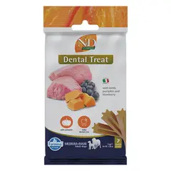 N&D PUMPKIN DOG Dental Treat Lamb & Blueberry Adult Medium&Maxi - дентални лакомства за кучета от средни и едри породи с тиква, агнешко и боровинки - 100 гр