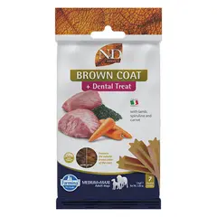 N&D BROWN DOG Dental Treat Lamb, Carrot & Spirulina Adult Medium & Maxi- дентални лакомства за кучета с кафява козина от средни и едри породи с агнешко, моркови и спирулина - 100 гр