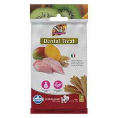 N&D TROPICAL SELECTION DOG Dental Treat Chicken Adult Medium & Maxi - дентални лакомства за кучета от средни и едри породи с пиле, спелта, овес и тропически плодове  - 100 гр