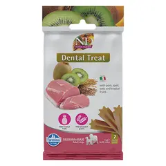 N&D TROPICAL SELECTION DOG Dental Treat Pork Adult Medium & Maxi - дентални лакомства за кучета от средни и едри породи със свинско, спелта, овес и тропически плодове - 100 гр