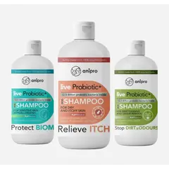 anipro Live Probiotic+ Reliеve Itch - пробиотичен шампоан за кучета при суха и сърбяща кожа - 250 мл