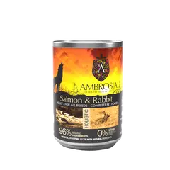 Ambrosia All Breed Salmon & Rabbit - здравословна храна за кучета от всички породи със Сьомга и Заек - 400 гр.