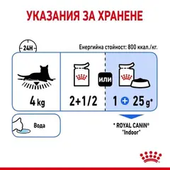 Royal Canin Indoor Sterilised Jelly - Пълноценна мокра храна за кастрирани котки, живеещи на закрито - парченца в желе в пауч 12х85 г