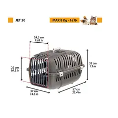 Ferplast Jet 20 - Транспортна клетка за кучета и котки, 37 x 57 x h 33 см