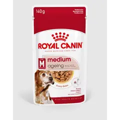 Royal Canin Medium Ageing Pouch - Пълноценна мокра храна за кучета в напреднала възраст от средни породи над 10 години - 10 х 140 гр