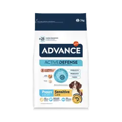 Advance Dog All Breeds Puppy Sensitive  - Суха храна за подрастващи кученца със сьомга и ориз - 3 кг