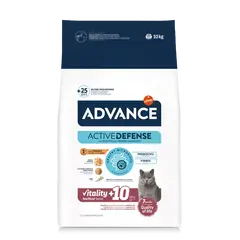 Advance Cat  Vitality Senior Sterilized Senior +10 - Суха храна за кастрирани възрастни котки с пилешко и ечемик - 1,5 кг